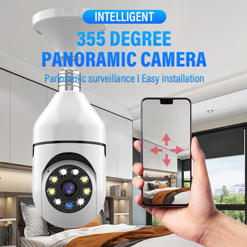 

Bulb Surveillance Camera Full Color Night Vision Automatic Human Tracking Zoom Indoor Security Monitor Wifi Camera Smart Home