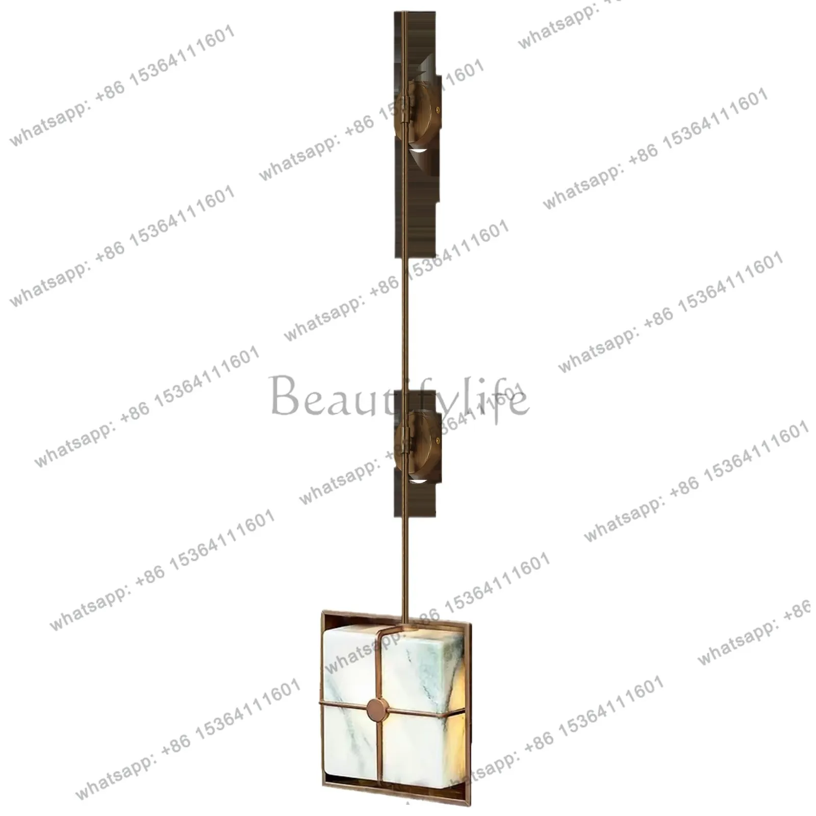 Wabi-sabi wind long pole marble corridor aisle staircase decoration minimalist luminous object
