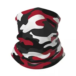 Red Camouflage Design Bandana Neck Gaiter Camo Camouflage Windproof Face Mask Scarf Cover Women Men Headwear