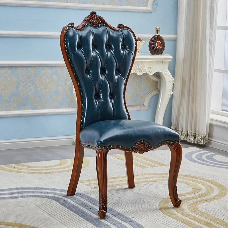 Living Room Dining Chair Wedding Wooden Unique Throne Restaurant Leather Dining Chairs Designer Ergonomic Muebles Home Furniture