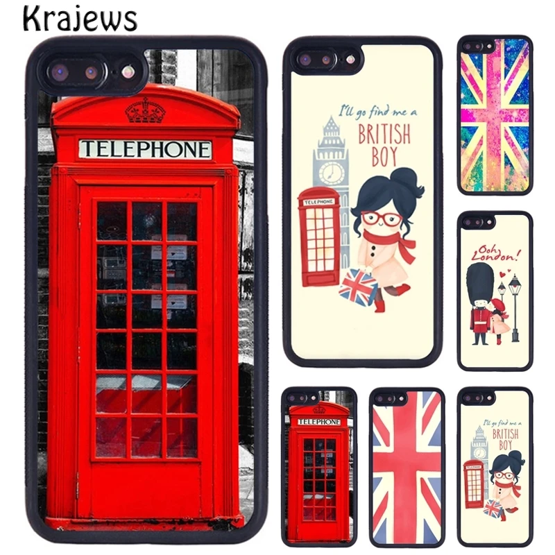 Krajews Telephone Box London Union Jack Phone Cases For iPhone 16 15 14 plus 11 12 mini 13 Pro XR XS Max cover coque