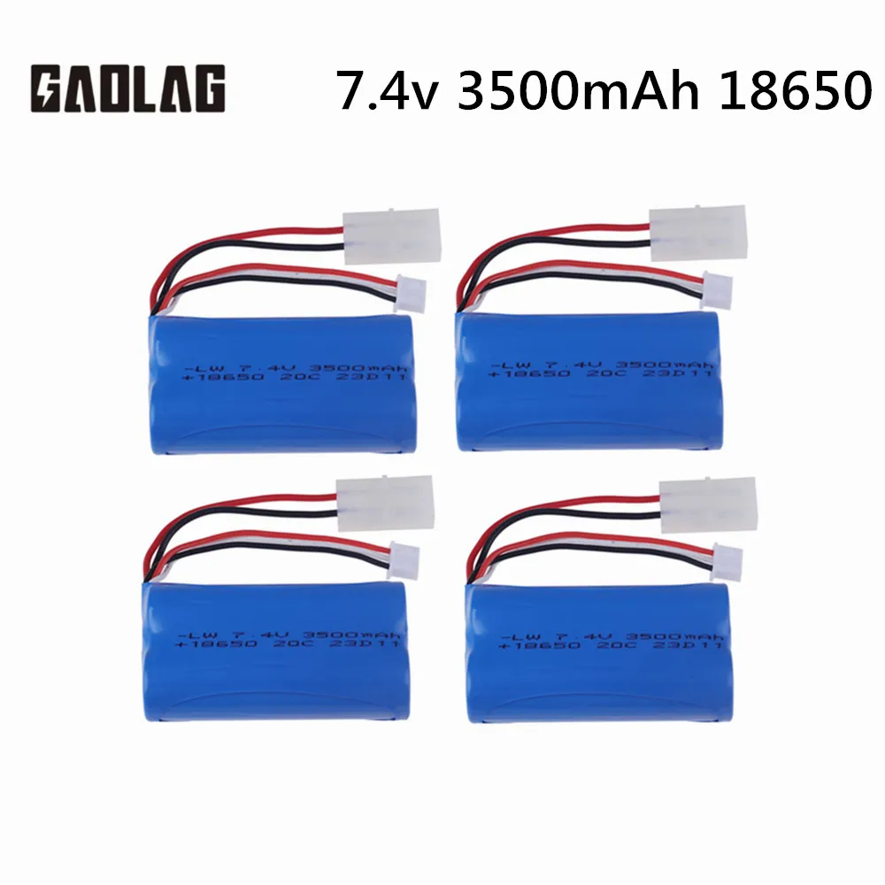 7.4V 3500mAH 25C Li-ion Batery with Tamiya Plug 2S for remote control helicopter Car Tank Boat Toy 7.4 V 18650 Toy Lipo battery