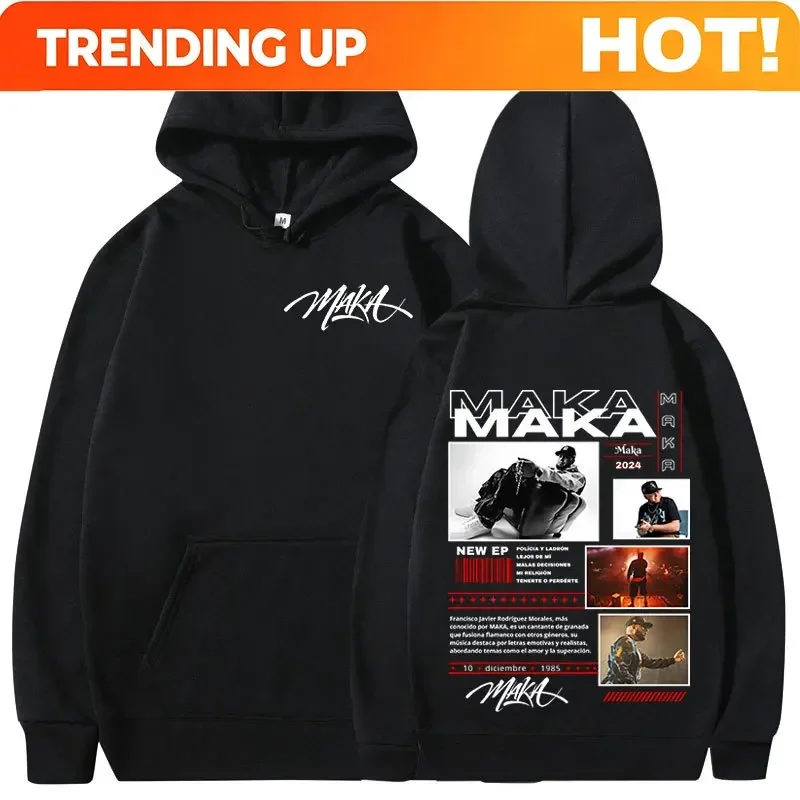 Customization Rapper Maka Aura Tour Album 2025 Hoodies Men's Women Vintage Fashion Hooded Sweatshirts Hip Hop Oversized Pullover