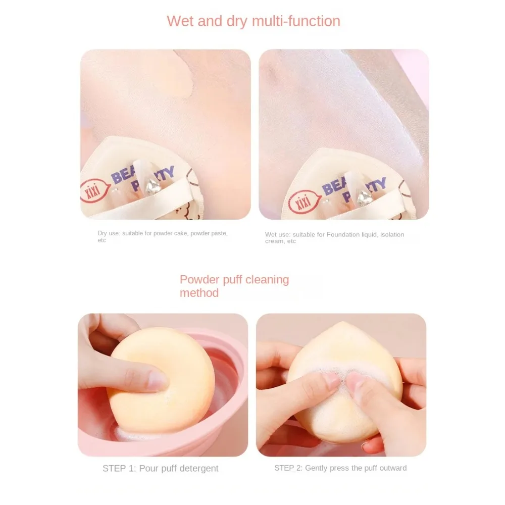 Sponzen Luchtkussen Make-Up Puff Professioneel Elastisch Katoen Cartoon Cosmetische Bladerdeeg Kawaii Animatie Zachte Luchtkussen Poederdons