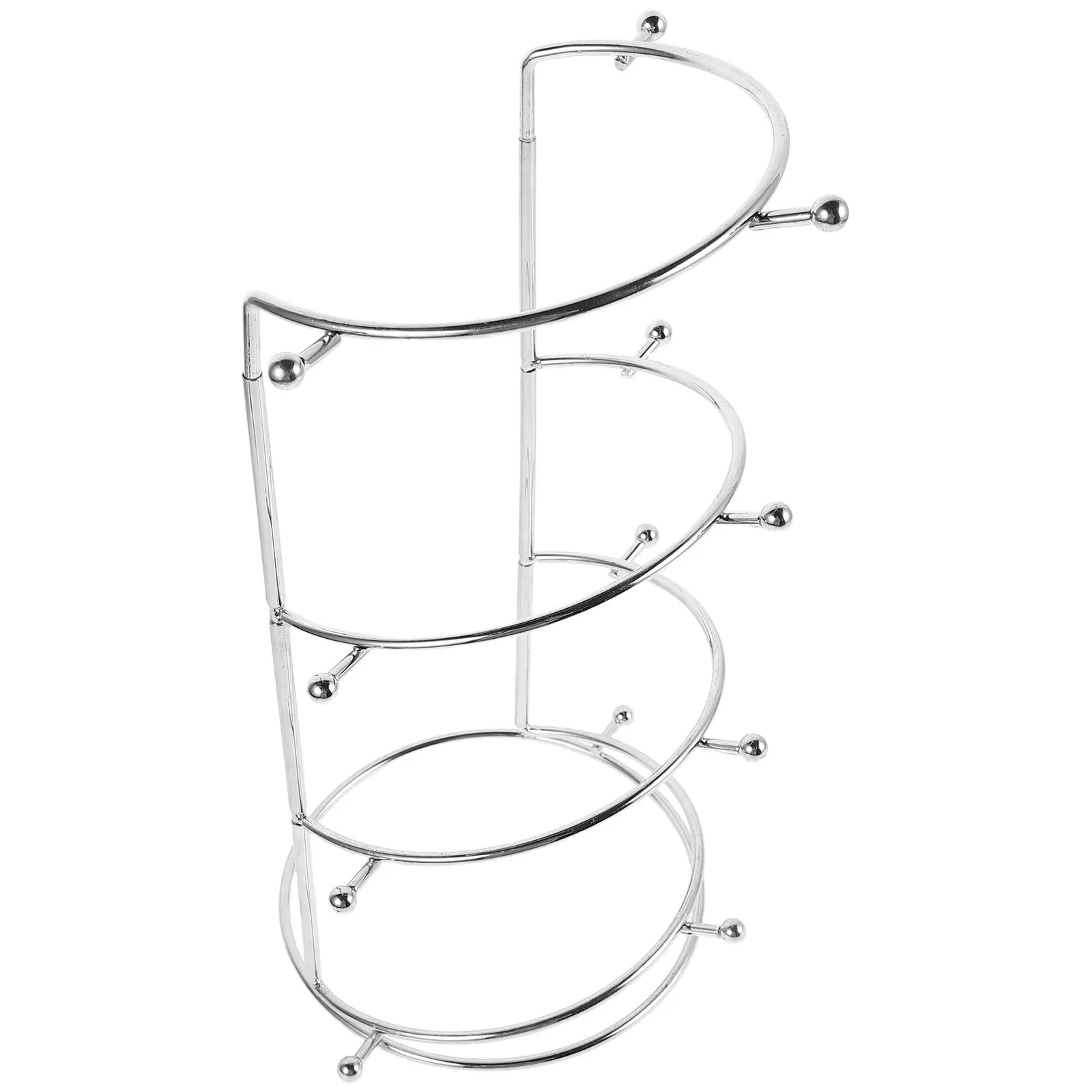 Four-Tier Metal Headband Display Stand Elegant Tiered Rack for Hats Headbands Tiara Crown Jewelry Organizer Desktop Showcase