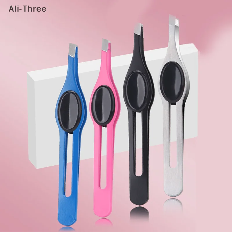 ملقط الحواجب من الفولاذ المقاوم للصدأ لتمديد الرموش، ملقط لإزالة شعر العين، أدوات مكياج الوجه للسيدات، أساسية للتجميل