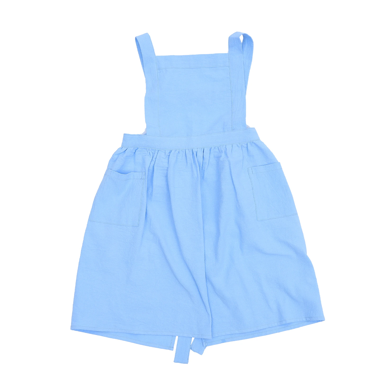 

Kids Apron Children Cotton Linen Comfortable Breathable Parent Child Baking Painting Kitchen Double Pocket Wear