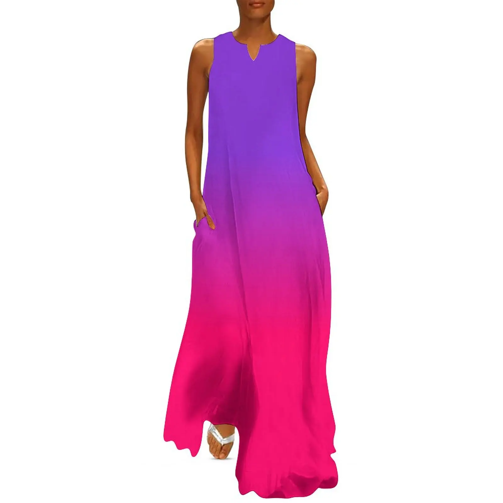 

Neon Purple and Neon Pink Ombre Shade Color Fade Long Dress women's evening dresses women's clothing summer 2025 novelties