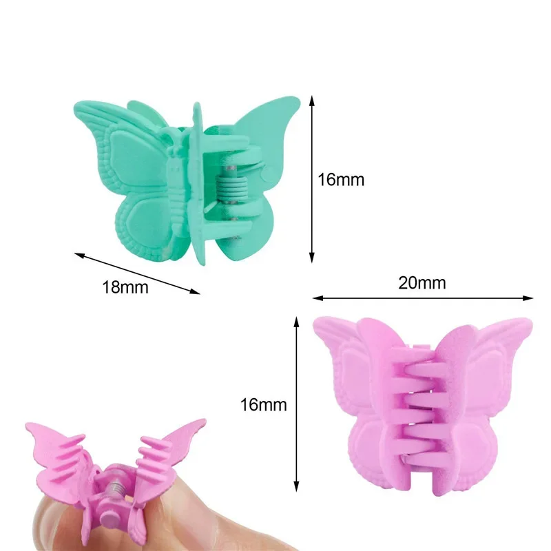 10Pcs Mini Colorful Claw Clips Girls Cute Flower Butterfly Hair Clips Kids Cartoon Hair Claws Headwear Gift Hair Accessories