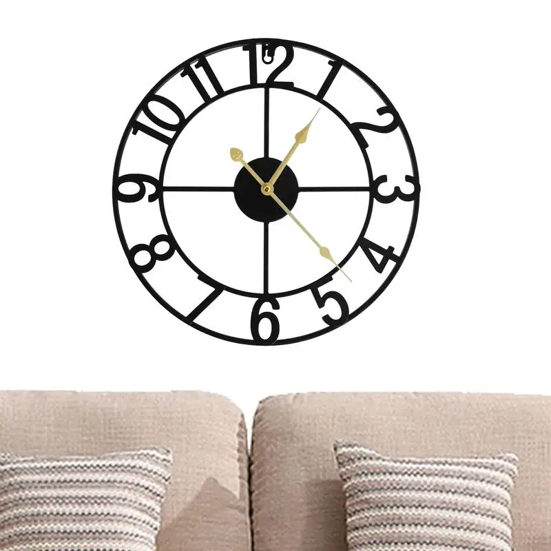 Farmhouse Clocks For Living Room 16inch Metal Minimalist Large Clocks Battery Operated Analog Large Clock With Arabic Numerals