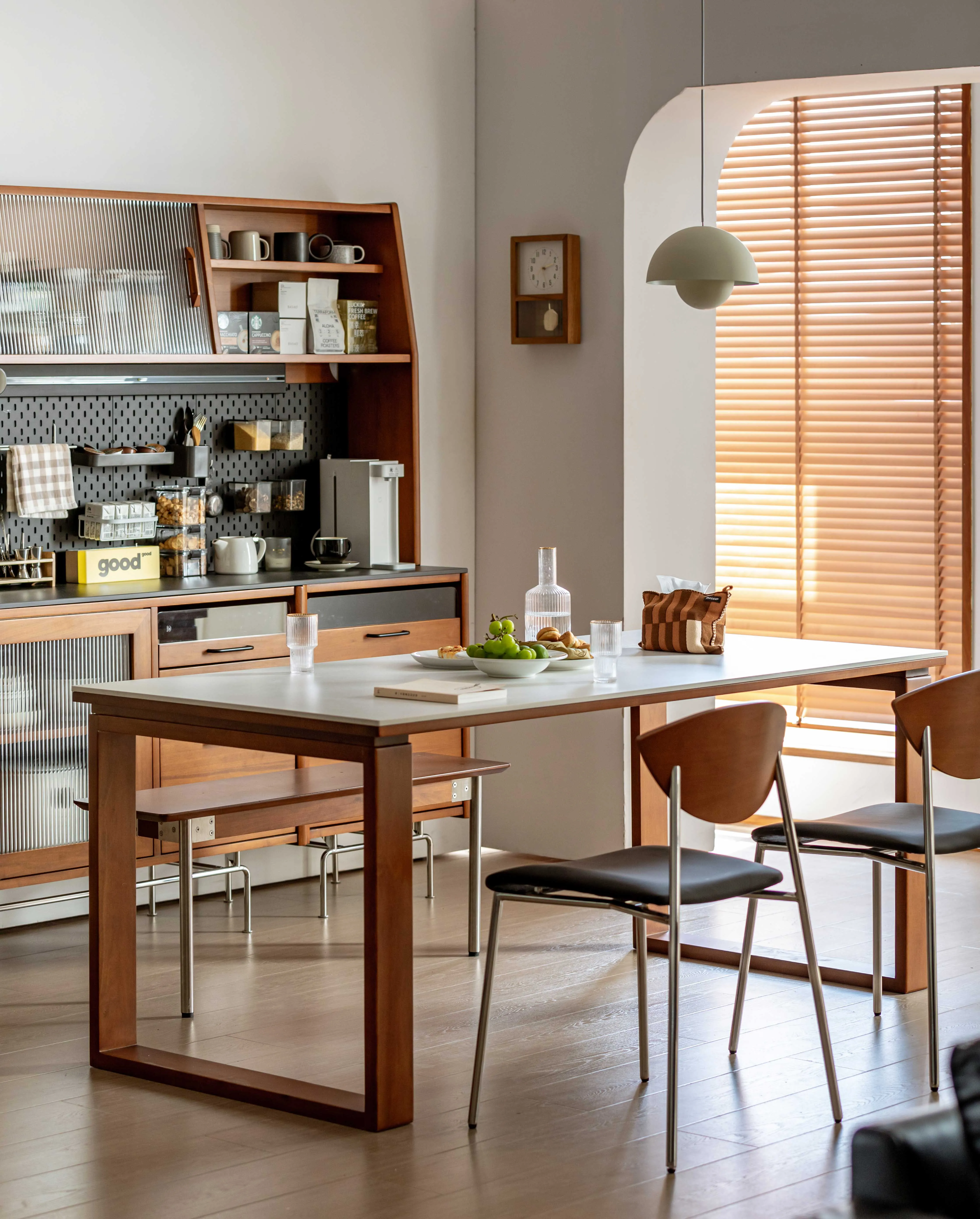 

Multifunctional Solid Wood Work Table Kitchen Table Marble Dining Table for Dining Room