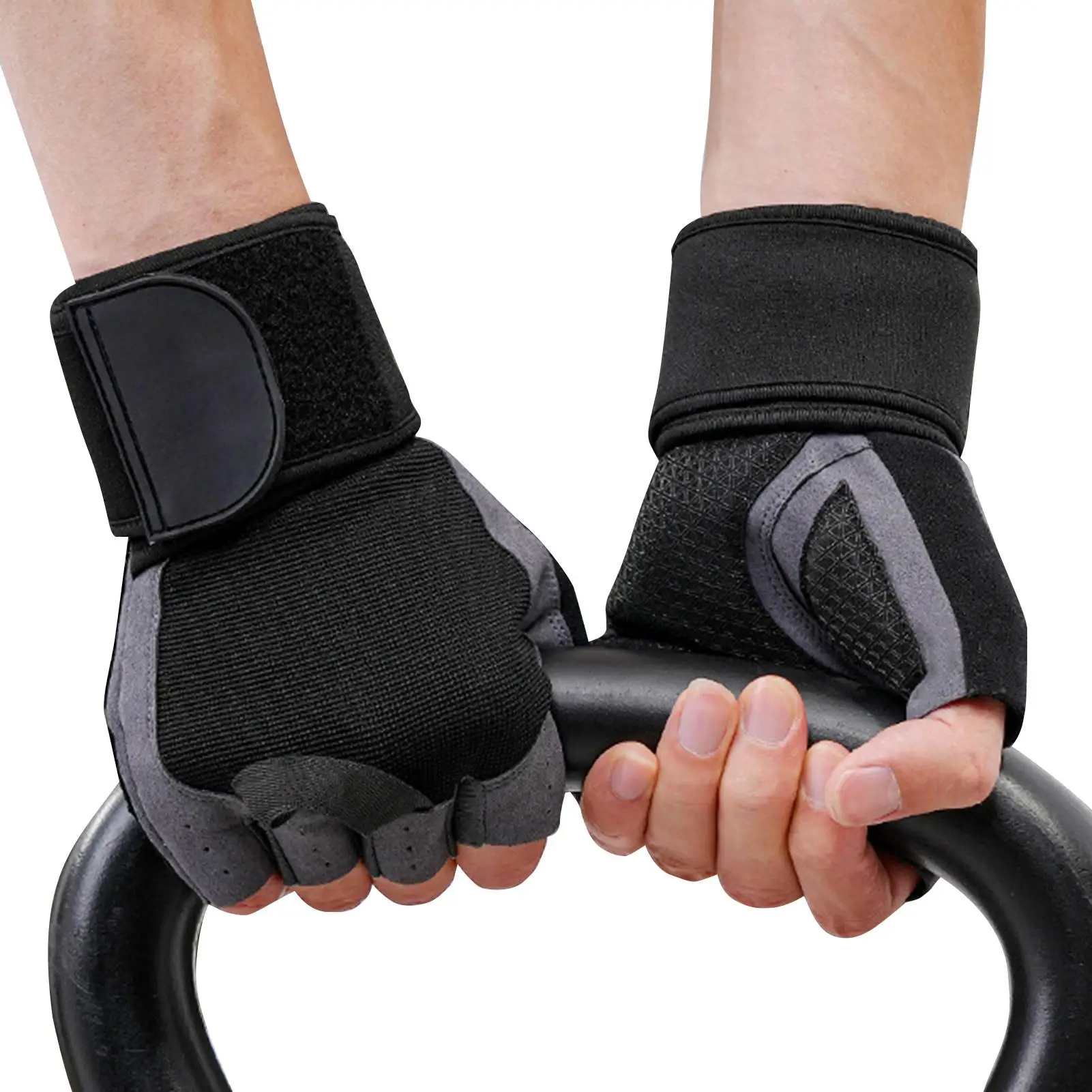 

Fingerless Gloves Men Bike Gloves For Women Cycling Padded Gear Anti-Slip Grip Fitness Mitten For Gym Driving Workout Hiking