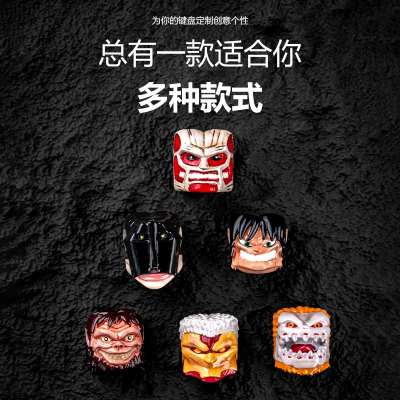 Attack On Titan Themed DIY Anime Keycaps Mechanical Keyboard 3D Printing Custom Cute Keycaps PC Gaming Keyboard Gift Collection