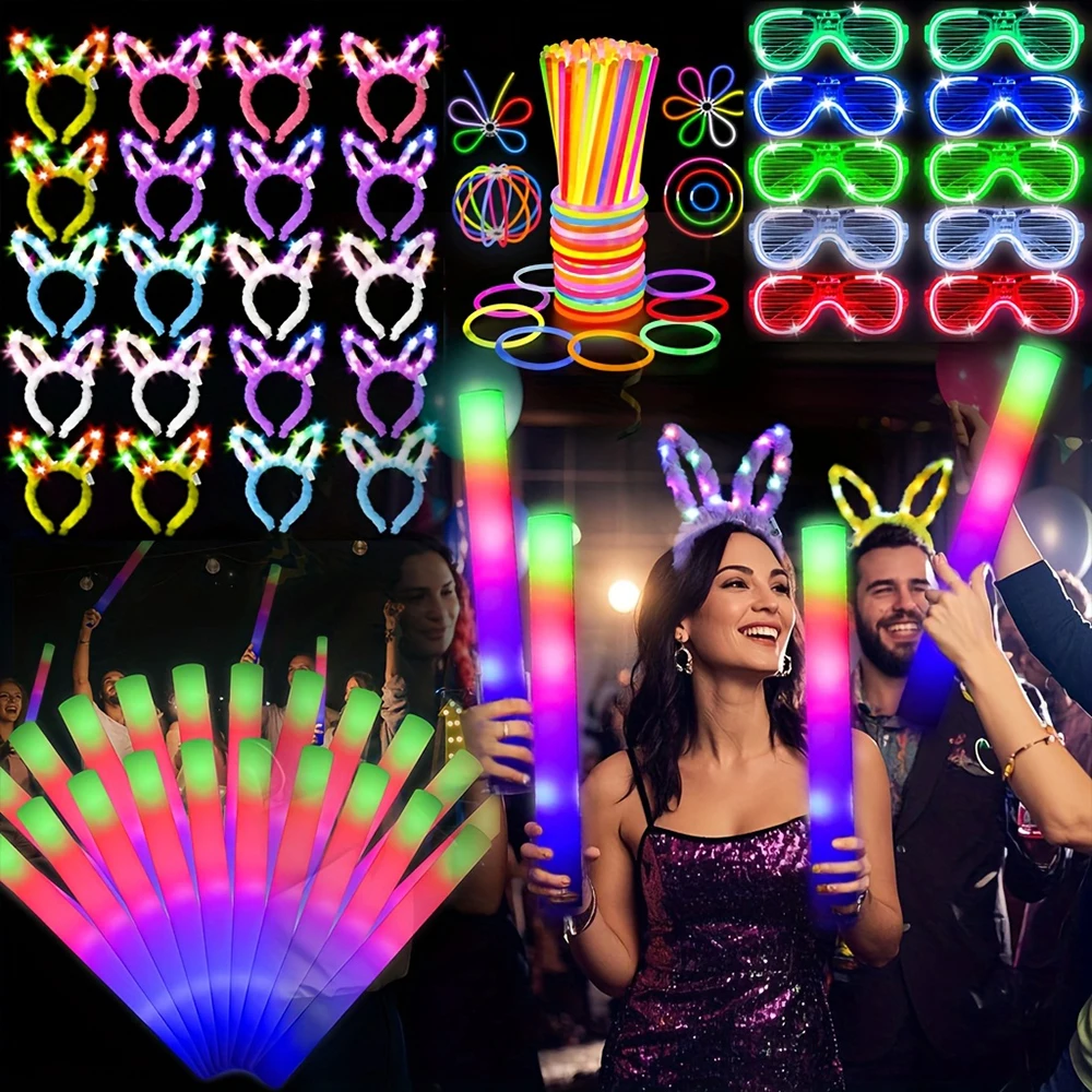 

258 светодиодных светящихся украшений для вечеринок — подходят для неоновых карнавалов, вечеринок в стиле принцесс, свадеб, дней рождения, концертов, выпускных вечеров