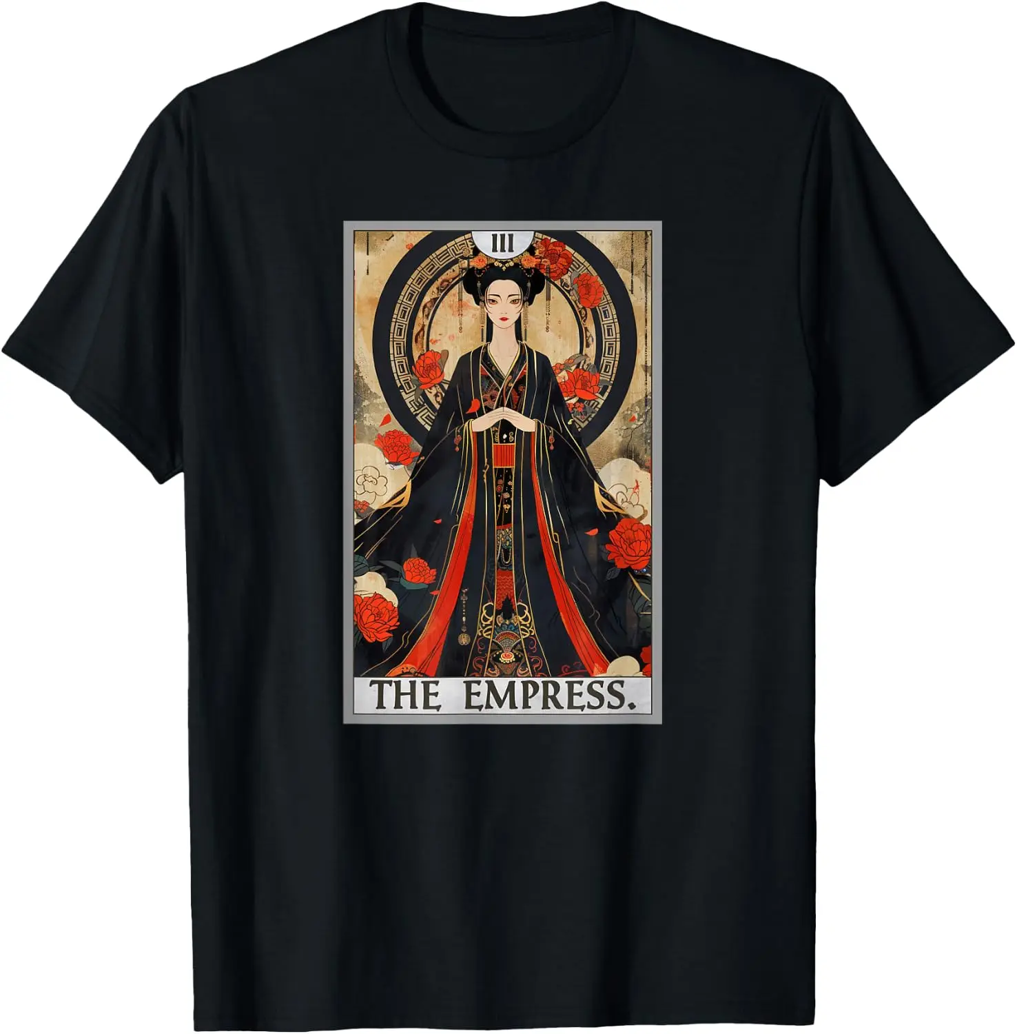 Cards Tarot Card 3 The Empress T-Shirt 100% Cotton Trendy Y2K Short-Sleeve Tee-Soft, Quick-Drying, Moisture-Wicking; Ideal