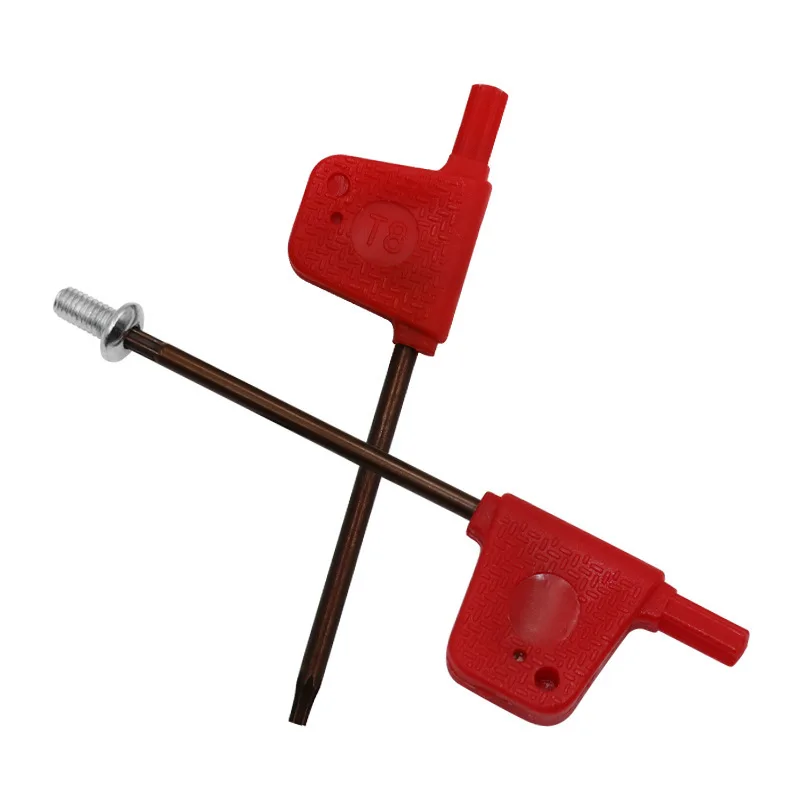 Numerical control tool accessories, red flag type plum wrench high strength torsional force T type wrench plum screw dismantling