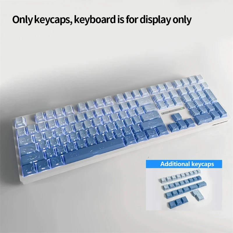oein Neue topografische Tastenkappen 4.0-Version Shine Through 98-Tasten PBT Cherry Profile Side Print Hintergrundbeleuchtung für mechanische MX Gamer-Tastatur 8