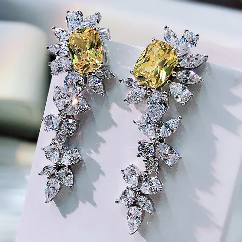 

2024 new petal tassel 925 pure silver feminine temperament daily fresh ladylike style flower petal earrings hot selling