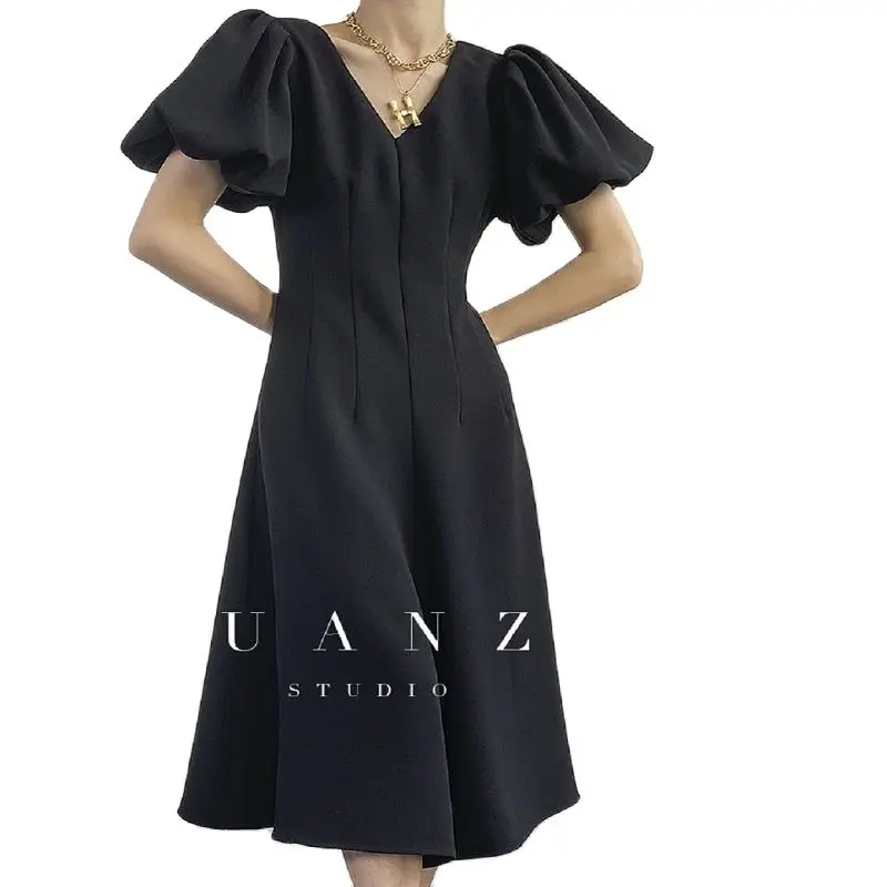 

Leisure and Fashion Women's Dresses Spring/Summer New Korean Women's even dress 2023 Bubble Sleeve Waist A Line Dress