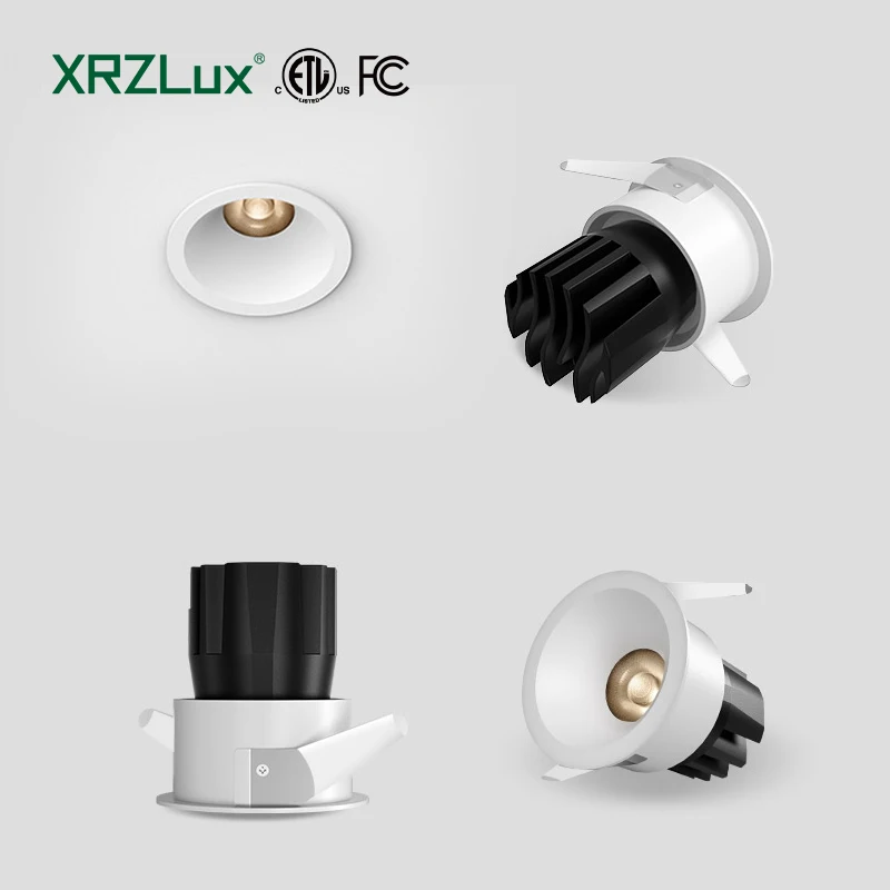 

XRZLux CRI97 10W Cutout 55mm Dimmable LED Recessed Spotlight Round COB Downlight Aluminum Ceiling Down Light for Living Bedroom