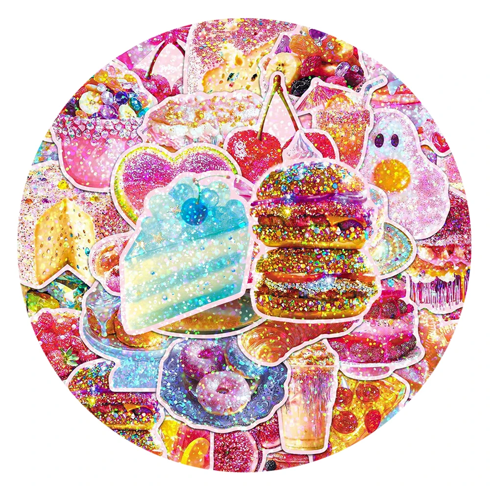 10/30/50 Uds. De pegatinas estéticas Kawaii de comida bonita, estilo Ins, postre, pastel, pan, calcomanías de dibujos animados, botella de agua, equipaje, pegatina para teléfono