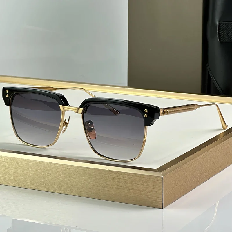 

431 Square Alloy and Acetate Sunglasses for Men and Women High Quality Brand Designer UV400 Outdoor Trendy Handmade Eyeglasses
