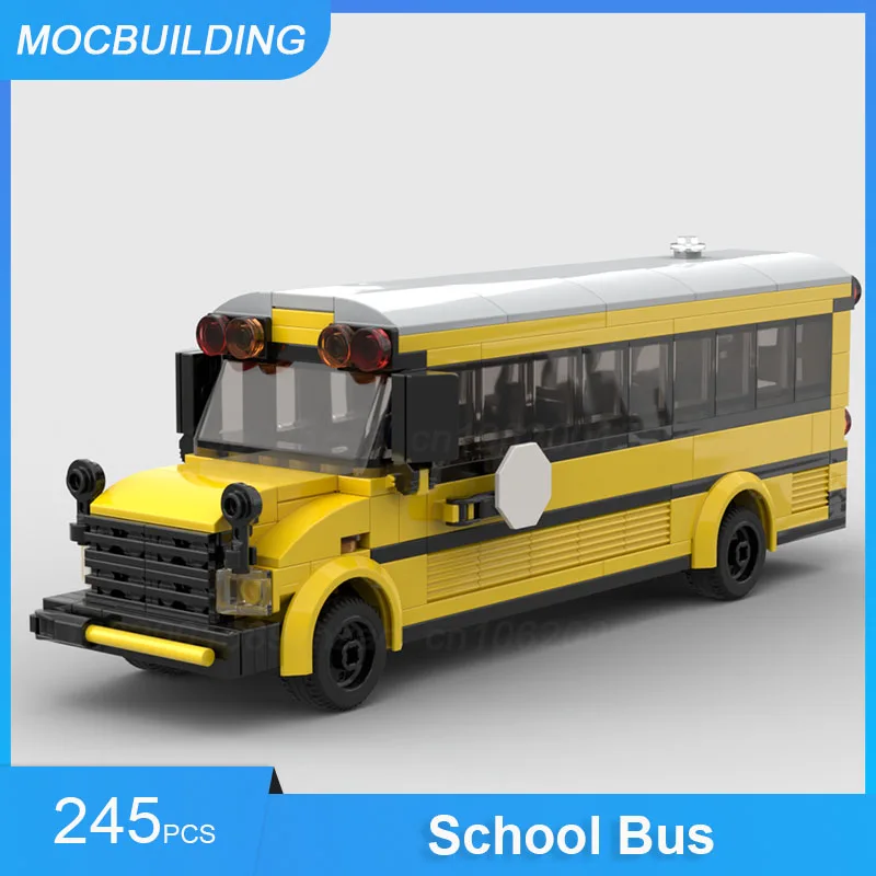 

MOC Building Blocks School Bus Model DIY Assemble Bricks City Transportation Creative Educational Collection Toys Gifts 245PCS