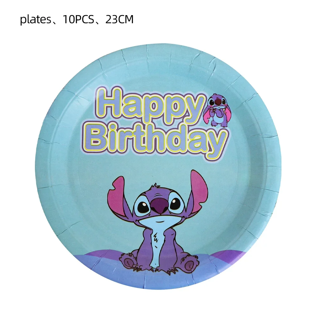 Blue Lilo Stitch of Disposable Decorations Sets of Napkins Plates For Birthday Baby Shower Farewell Dinning Wedding Home Events