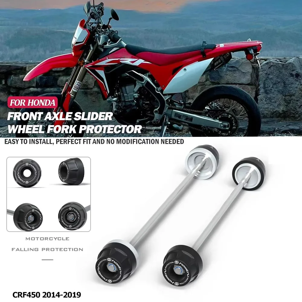 Motorcycle Axle Slider Wheel Spindle Crash Ball Front Rear Wheel Protector Accessories For HONDA CRF450 2014-2019