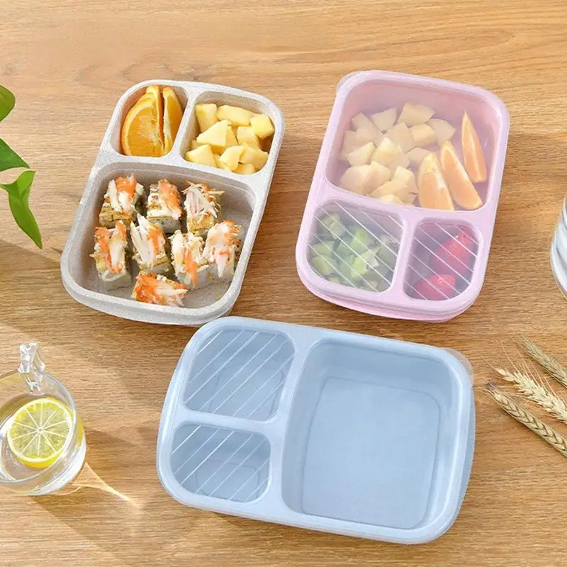 Kids Lunch Box Bento Containers Microwave Safe Food Boxes Meal Prep Container Heat Proof Meal Placing Bowl Kitchenware Accessory