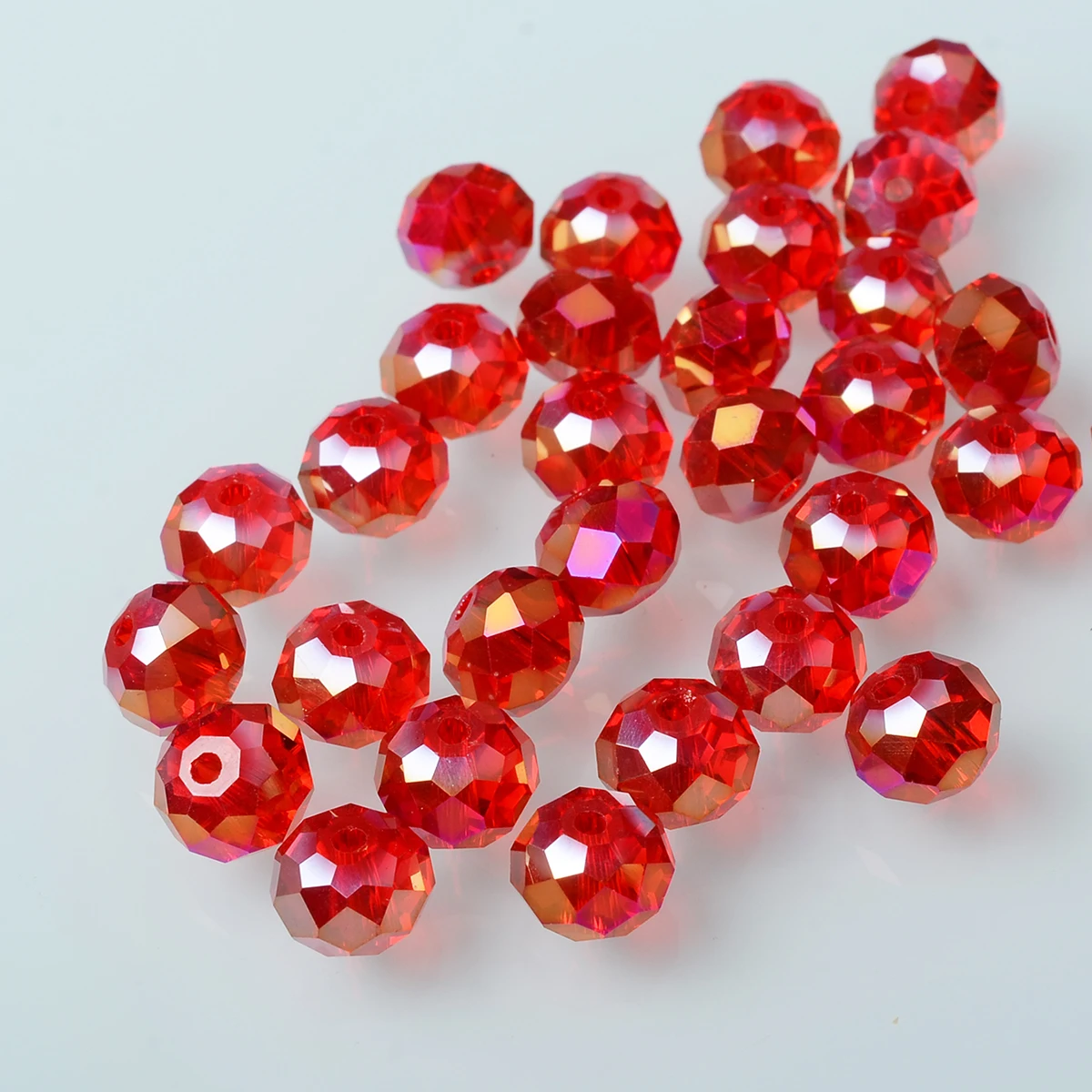 AB Color 8mm Rondelle Beads For DIY 65 Pcs Per Bag