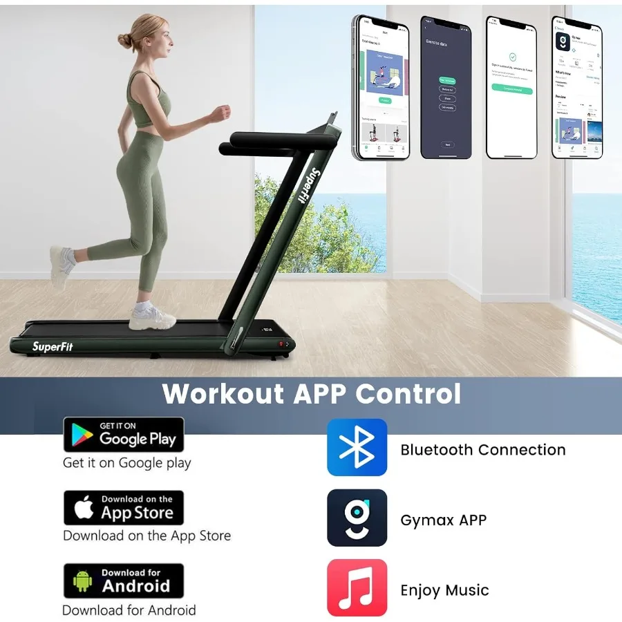 جهاز مشي 2 في 1 تحت المكتب مع شاشة LED تركيب مجاني، تطبيق ذكي وجهاز تحكم عن بعد، مكبر صوت بلوتوث قابل للطي وشركات #6