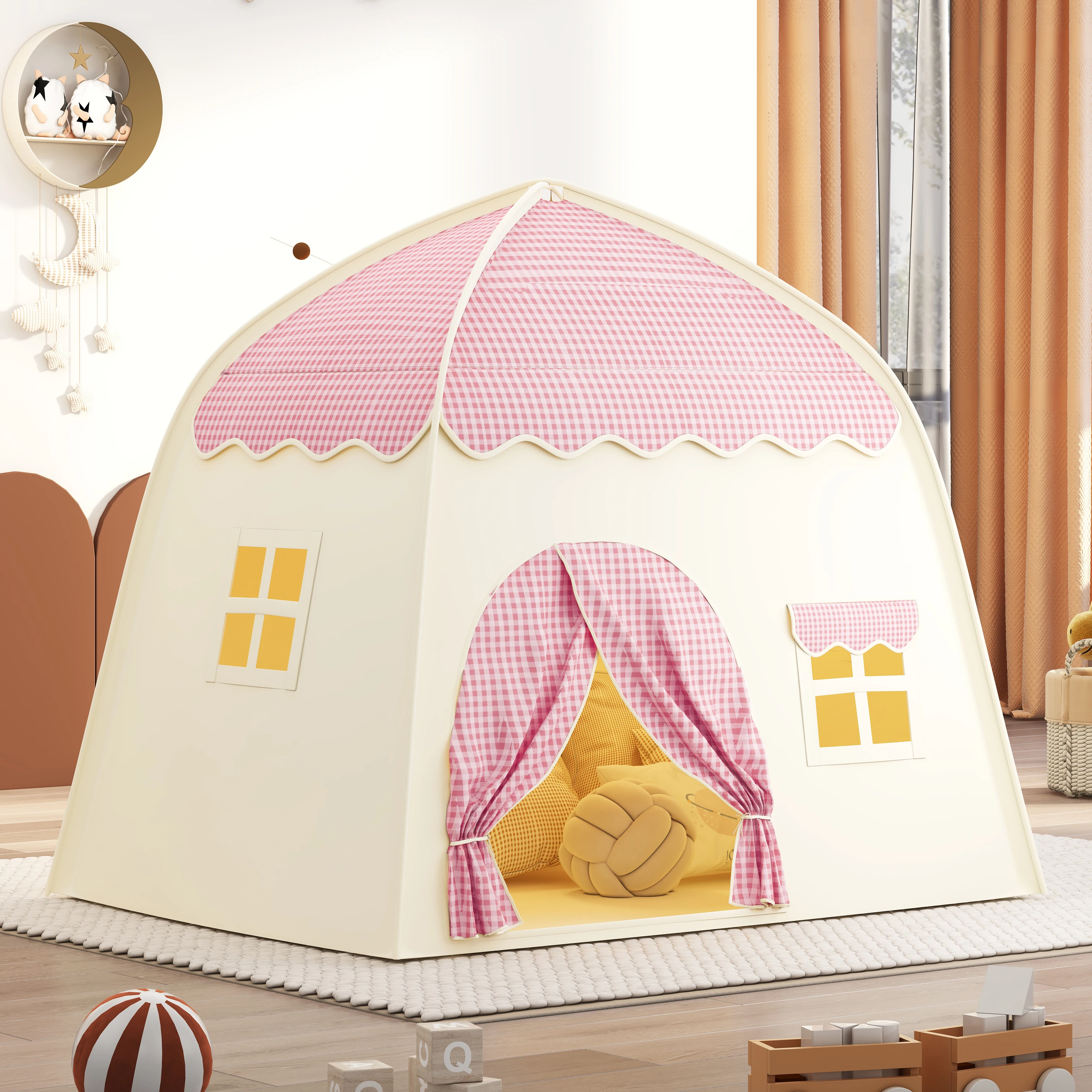 Château de jouets kaki, tente de jeu portable pour loisirs en plein air, tente de jeu pour enfants, 