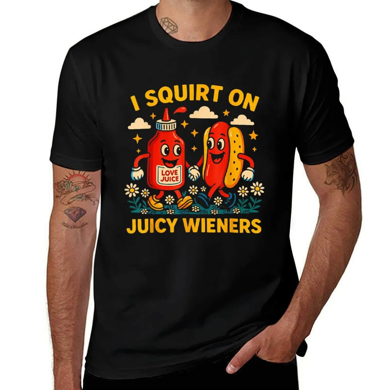 

I Squirt On Juicy Wienersfunny Juicy Wieners Meme Cute T-Shirt blue lock funny gifts Men's t-shirts