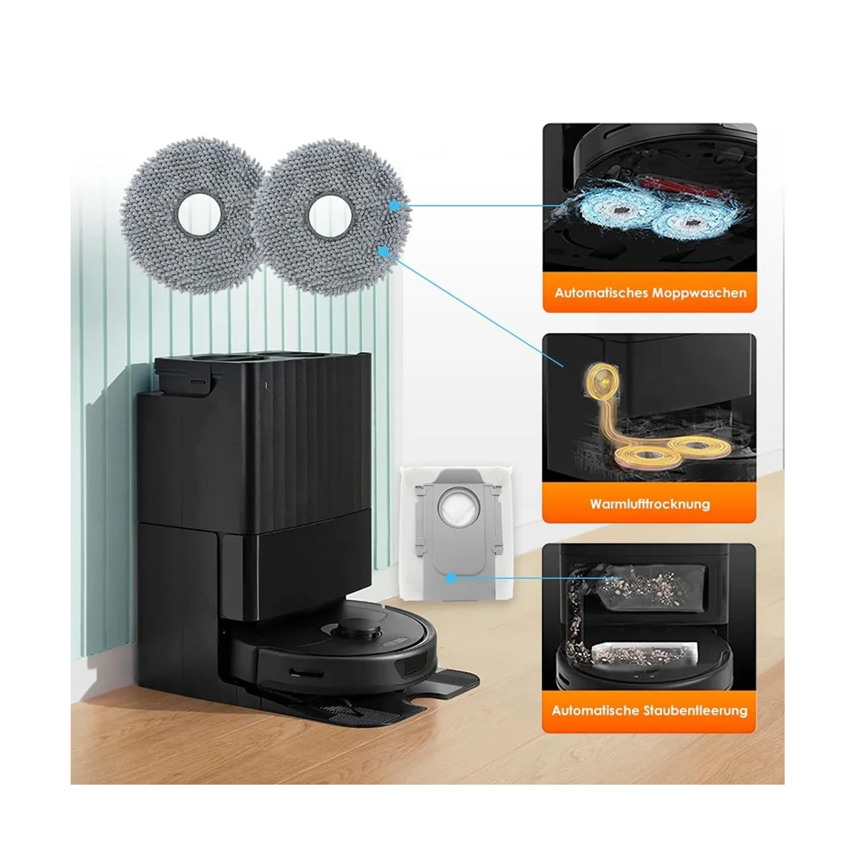 เครื่องดูดฝุ่น A7400RR P10แผ่นกรอง HEPA สำหรับ Q/แปรงดูดฝุ่นหลักถุงหูรูดอะไหล่