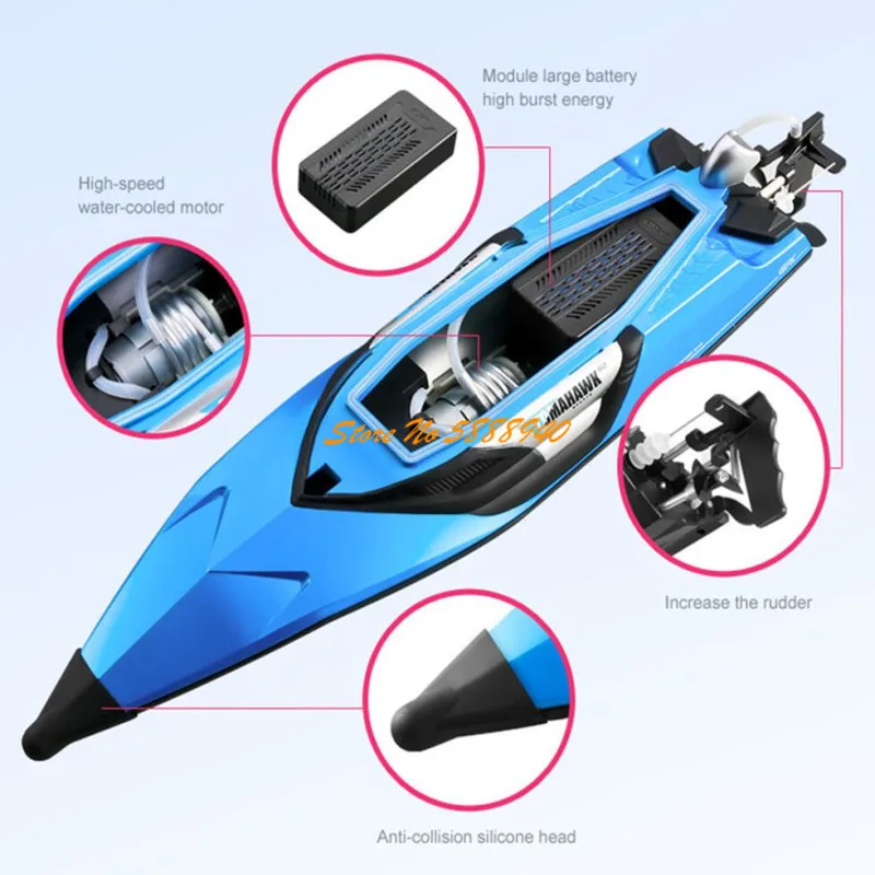 70 KM/H doppio impermeabile elettrico RC barche da corsa ad alta velocità 200M 50CM sensore d\'acqua Capsize Reset telecomando giocattoli motoscafo