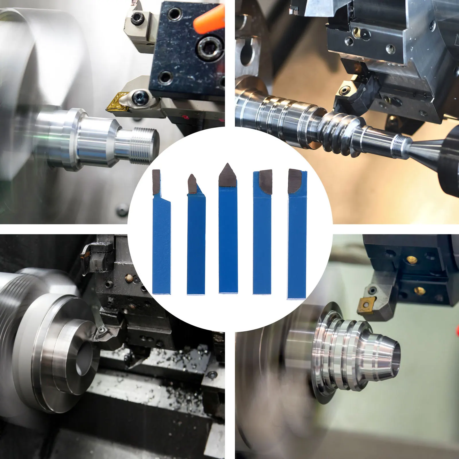 

5pcs Tungsten Steel Turning Tools Brazing Cutters for Metal Lathe Mini Milling Machining Set Resistance