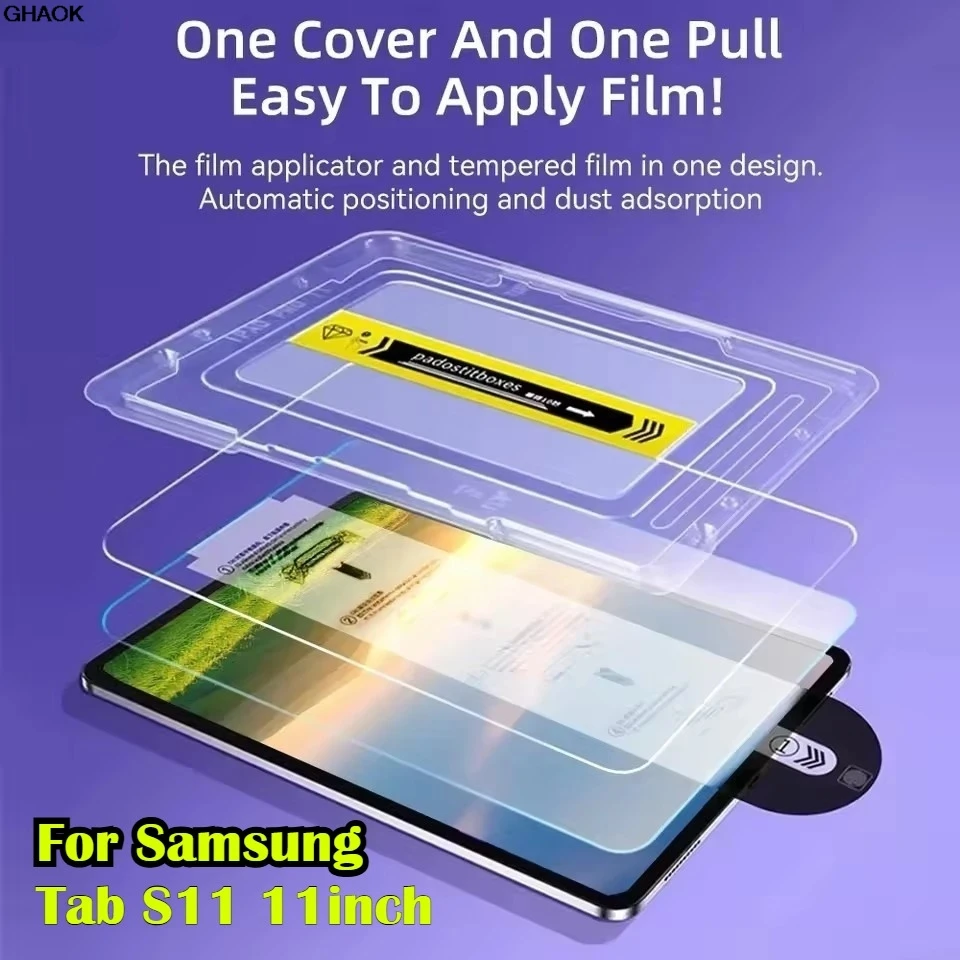 

For 2025 Samsung Galaxy Tab S11 S10 Lite FE S9 S8 S7 A11 A9 Plus 9H Screen Tempered Glass Protector Dust Free Quick Installation