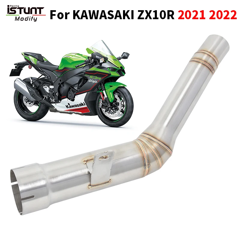 

Slip For KAWASAKI ZX-10R ZX10R ZX 10R 2021 2022 2023 2024 Mid Link Pipe Motorcycle Exhaust Escape Moto Connect Original Muffler