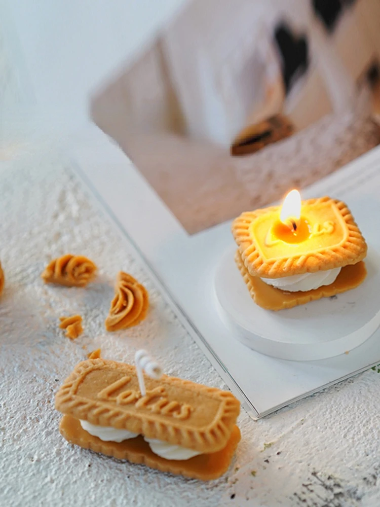 Biscuit Scented Candle Silicone Mold Simulation Modeling Candle Diy Plaster Baking Cake Mold Cake Decorating Tools