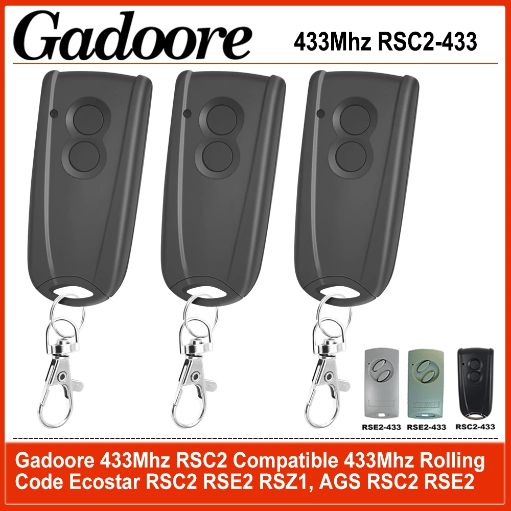 Gadoore Ecostar RSC2 433Mhz  Garage Door Remote Control Compatible with 433Mhz Hormann Ecostar RSC2 RSE2 RSZ1,AGS RSC2 RSE2