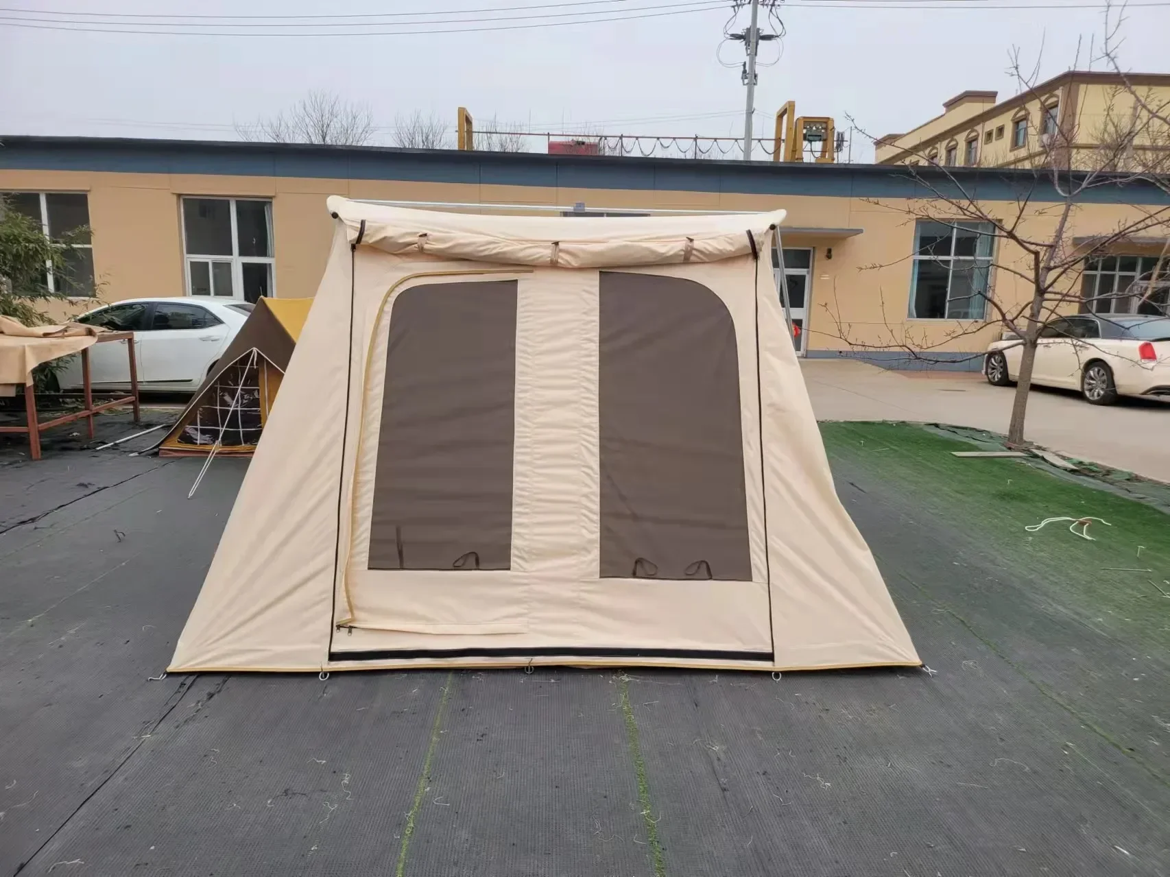 

Luxury family big space Glamping tent high quality spring bar canvas tent