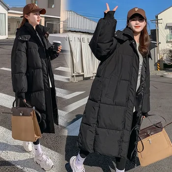 2024 新しい冬の女性のジャケット暖かいパーカー女性厚みのフグコート綿パッド入りパーカーロングフード付き生き抜くルース女性雪 Jac