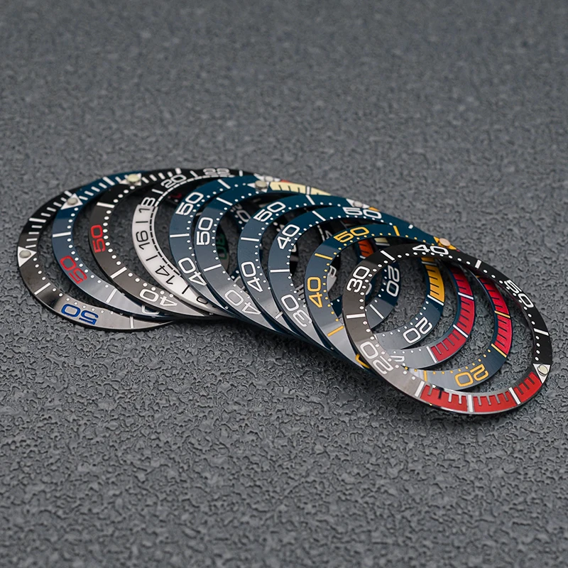 Seiko กรอบ NH35เคส38มม. เซรามิกสไตล์ช่างเย็บ SKX007แบบฝาที่แทรกสำหรับ SKX007 SKX009แก้ไขชิ้นส่วนนาฬิกา