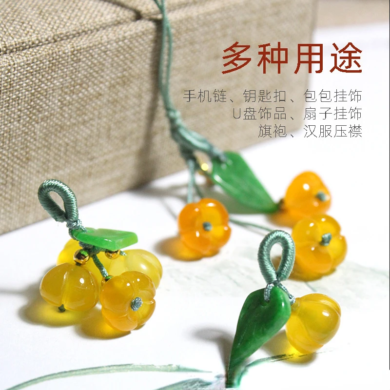 Yellow chalcedony osmanthus small lift, hand-woven agate bud bracelet accessories DIY hand rope