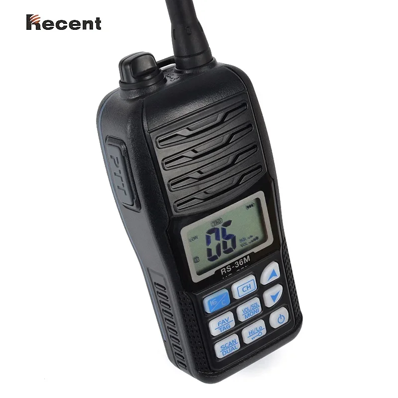 Recent RS36M IPX7 VHF Handheld Marine Radio LCD Display Float Dual/Tri-watch Auto Scan Ham Interphone 156~161.45Mhz Transceiver