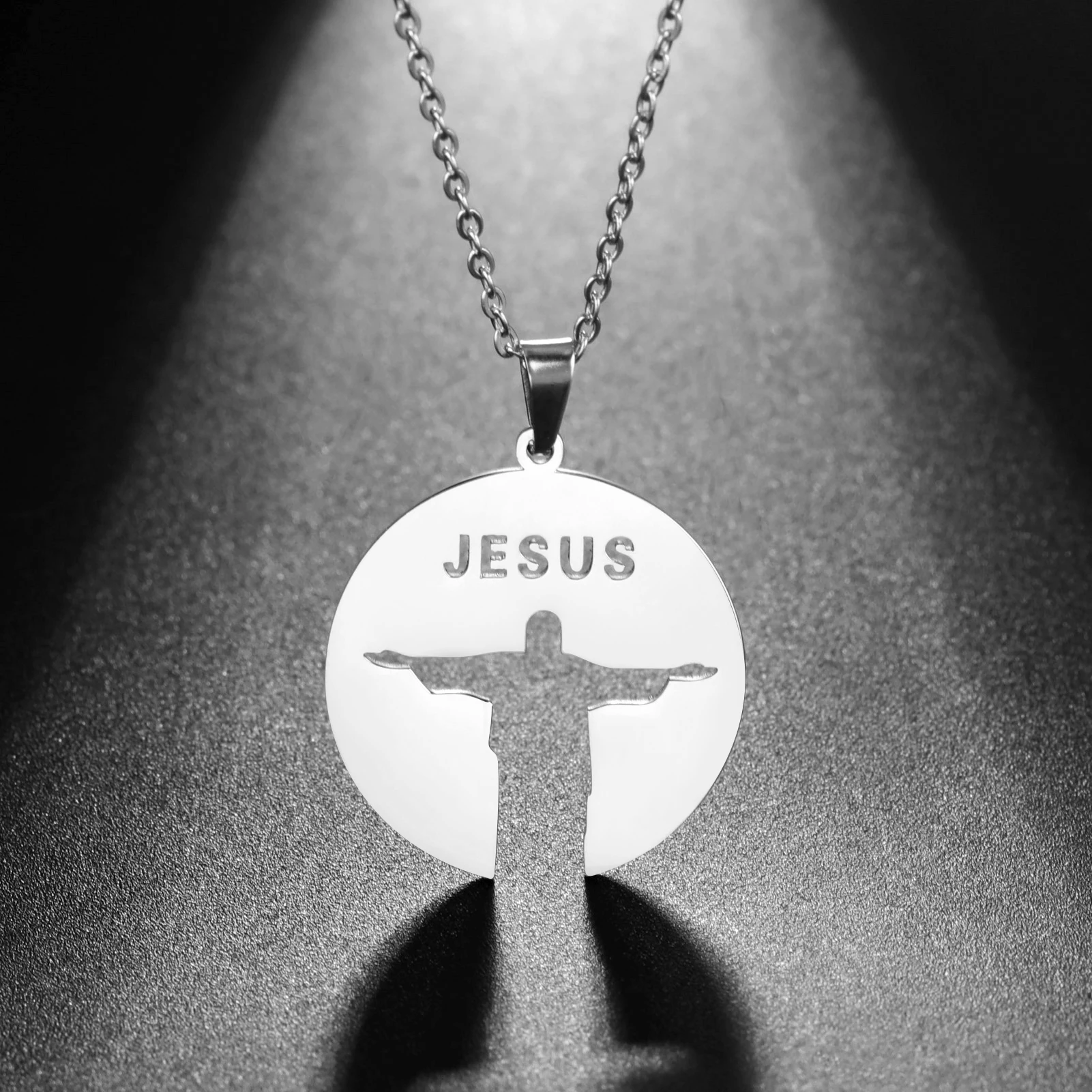 Fishhook Christ the Redeemer Necklace Brazil Rio De Janeiro Chain Jesus God Supernatural Amulet Woman Man Stainless Steel New