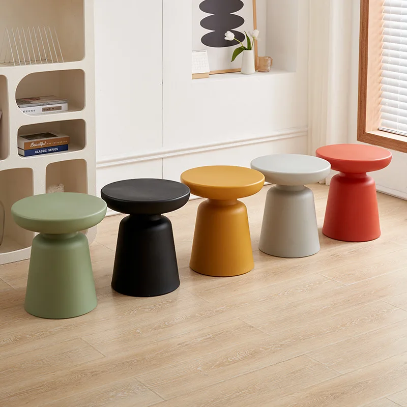 Household Plastic Round Tea Table Small Family Living Room Small Size Side Table Balcony Modern Simple Tea Table