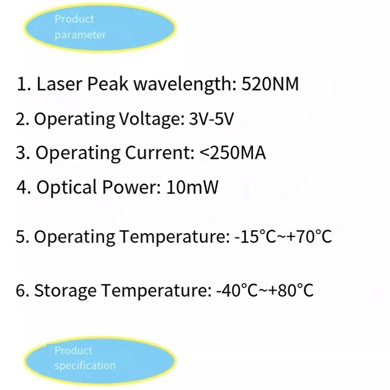 أنبوب على شكل رأس ليزر، حجم ليزر، نقطة ليزر، وحدة الضوء الأخضر، صغير mm6، 10 مستقيم، شعاع من الدرجة الصناعية، فئة mW #5