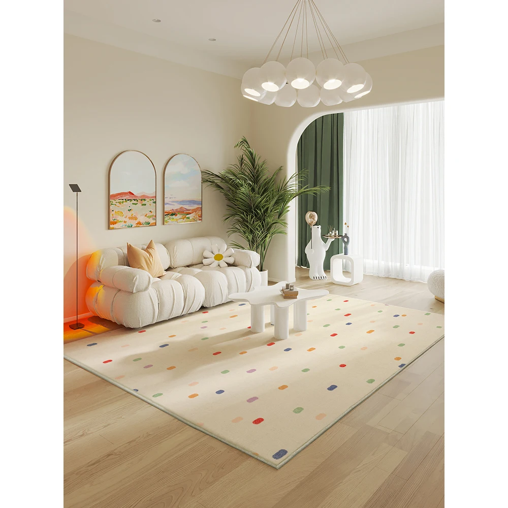 Modern Minimalist Living Room Cream Color Children\'s Crawl Rugs Ins Bedroom Home Decoration Plush Fluffy Carpet  Tatami Cute Mat